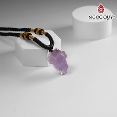 Mặt dây chuyền thiềm thừ đá thạch anh tím 16x23mm mệnh hỏa. thổ - Ngọc Quý Gemstones