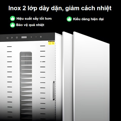 Máy sấy thực phẩm công nghiệp thương hiệu cao cấp AOSIDA SS-24H 24 khay - Dung tích 215L - Hàng Chính Hãng