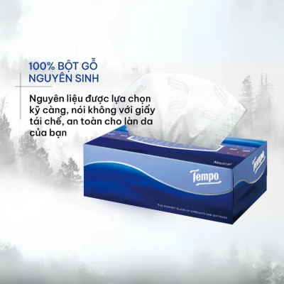 Lốc 4 Khăn Giấy Hộp Tempo 86 Tờ - Gỗ Táo