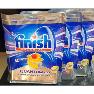 Combo 3 hộp viên rửa bát finish quantum max 36 viên - dùng cho máy rửa bát 