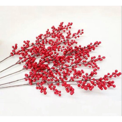 Cành đào đông đỏ giả - Size từ 70cm đến 90cm - Cây giả, hoa lụa Decor trang trí nhà cửa