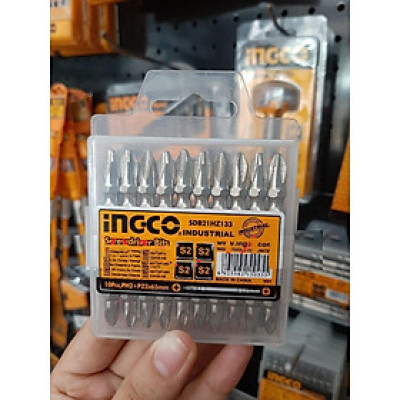 BỘ MŨI VÍT BAKE 2 ĐẦU 10 CÁI PH2,PZ2X65MM INGCO SDB21HZ133 - HÀNG CHÍNH HÃNG