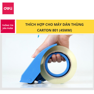 [Lốc 6 Cuộn] Băng Keo Trong , Băng Dính Dán Thùng Đóng Hàng Deli - 60/80/100/150/200 Yards - Dày Dai Chống Nước Khó Đứt 