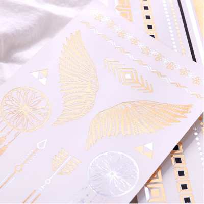 COMBO 5 Hình Xăm Dán Nhũ Ánh Kim Tatoo Nghệ Thuật 3D Họa Tiết Henna 21*15cm