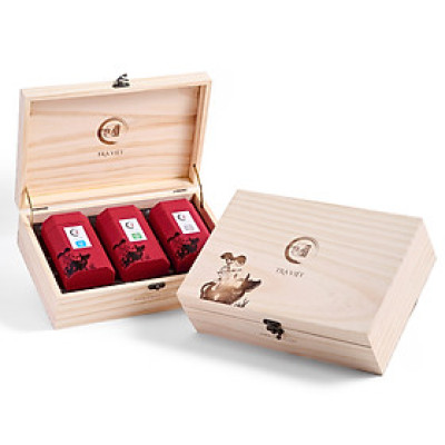 TRÀ VIỆT Hộp Quà Tri Ân Gỗ Thông Trắng New Zealand Cao Cấp