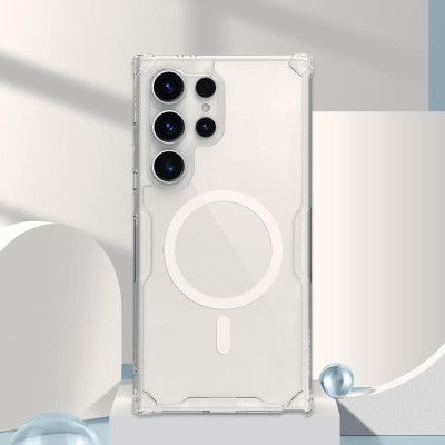 ỐP LƯNG cho Samsung Galaxy S25 ULTRA / S24 Ultra NILLKIN NATURE TPU PRO hỗ trợ sạc không dây - Lưng kính trong PC + Viền nhựa dẻo TPU - Hàng chính hãng