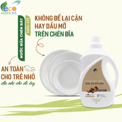 Nước rửa chén hữu cơ ECOCARE 4L tinh dầu thiên nhiên, nước rửa bát cho bé, an toàn da tay