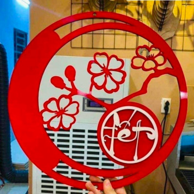 Vòng trang trí Tết - Khung decor hoa -Kích thước 40cm - Cây giả, hoa lụa Decor trang trí nhà cửa