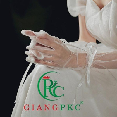Găng tay voan cô dâu mới đính nơ 8-2023 Giangpkc