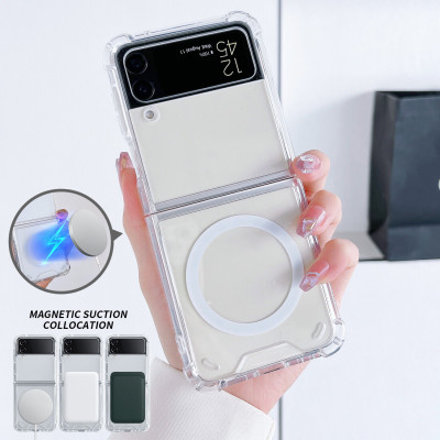 Ốp lưng chống sốc trong suốt hỗ trợ sạc Maqsafe cho Samsung Galaxy Z Flip 3 / Z Flip 4 hiệu Likgus Maqsafe Magetic Case siêu mỏng 1.5mm, độ trong tuyệt đối, chống trầy xước, chống ố vàng, tản nhiệt tốt - hàng nhập khẩu