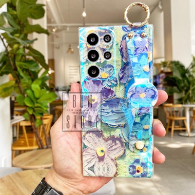Ốp Lưng Cho Galaxy S25 Ultra / S24 Ultra / S23 Ultra / S23 PLus / S22 Ultra / S22 Plus / S21 Ultra / S21 Plus / Note 20 Ultra / Note 20 / Note10 Plus / Note 10 Hoa Màu Sơn Nước Đính Dây