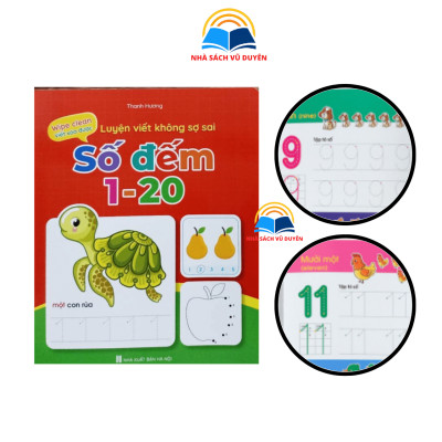 Sách Bộ vở luyện viết không sợ sai Wipe clean xóa được (5 cuốn), tặng kèm 2 bút lông xóa được