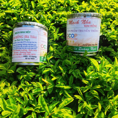 Mạch nha Kim Hồng (Bà Tấn) 380g, đặc sản quảng ngãi, sản xuất 100% từ gạo nếp và mộng lúa, không chất phụ gia, bảo quản  