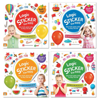 Sách - Combo 4 cuốn Logic sticker for kids dành cho bé từ 2-8 tuổi - ndbooks