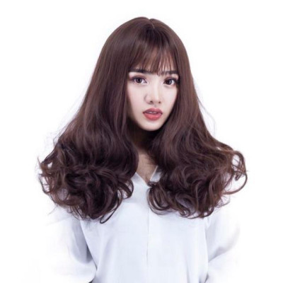 Tóc giả cao cấp xoăn qua vai tự nhiên- tặng lưới chùm tóc