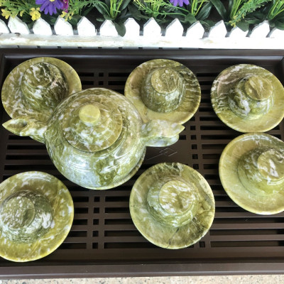 Bộ ấm trà đá ngọc Ấn Độ