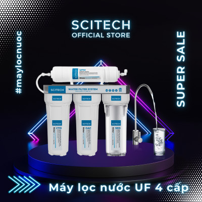 Bộ lọc nước uống công nghệ UF 4 cấp lọc by Scitech (Không dùng điện, không nước thải) - Hàng chính hãng