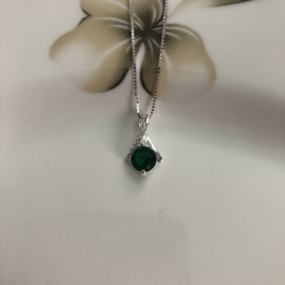 Bộ dây chuyền liền mặt trang sức bạc Ý S925 Bạc xinh Huệ Ngân- Giọt sương PP1712-XN