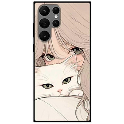 Ốp lưng cho Samsung S21 FE - S23 - S23 Plus - S23 Ultra - S24 - S24 Ultra - Mèo Và Cô Gái - Hàng Chính Hãng