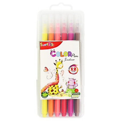 Bút lông màu rửa được Smartkids SK-FLT1001CL (12 màu/hộp)