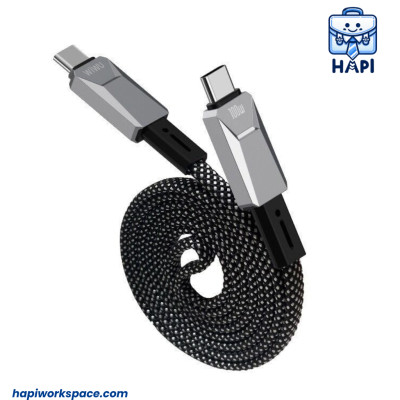 Cáp sạc hàng chính hãng WiWU Cyperlink Type-C to Type-C Wi-C078 dây dù nylon siêu bền, truyền đẫn ổn định