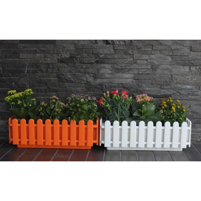 Chậu nhựa hàng rào - Size 45x20x15cm- Cây giả, hoa lụa decor trang trí nhà cửa