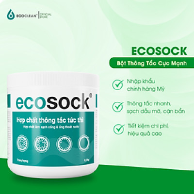Bột Thông Tắc Cống, Đường Ống - EcoSock Hộp 0.5Kg - Hàng Chính Hãng Từ Mỹ