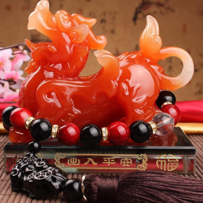 Tượng Tỳ Hưu Để Bàn Tặng Kèm Chuỗi Hạt Để Bàn Làm Việc, Xe Hơi