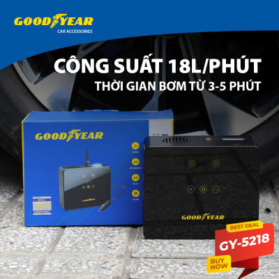 Máy Bơm Lốp Ô Tô Điện Tử Cảm Ứng Thông Minh Đa Năng GOODYEAR GY-5218 - Nhập Khẩu Chính Hãng