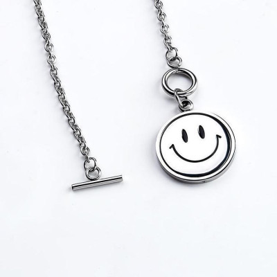 Dây chuyền nam nữ trở mặt vui buồn trangsucpt thời trang dây chuyền mặt cười PTDCNA195