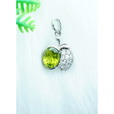 Mặt dây chuyền đá Peridot xanh lá tự nhiên 2.5cm