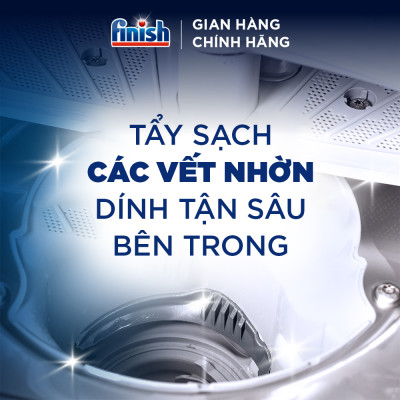 Combo Finish tiện lợi 3: Túi 100 Viên Rửa Bát All In 1+ Nước Làm Bóng Finish 500ml +Dung Dịch Vệ Sinh Máy Finish 250ml