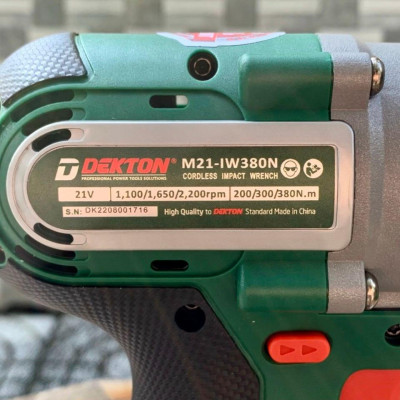 MÁY VẶN BULONG PIN 21V 1/2" DEKTON M21-IW380N - HÀNG CHÍNH HÃNG