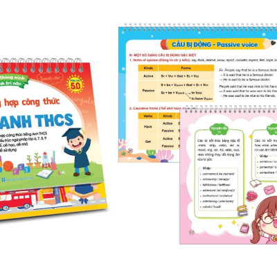 Sách - Combo Bộ Lịch Bảng Tổng Hợp Công Thức Toán Và Tiếng Anh THCS - Phiên Bản 5.0