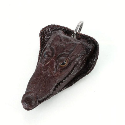 HT8286 - Móc khóa đầu cá sấu Huy Hoàng cỡ lớn màu nâu đất