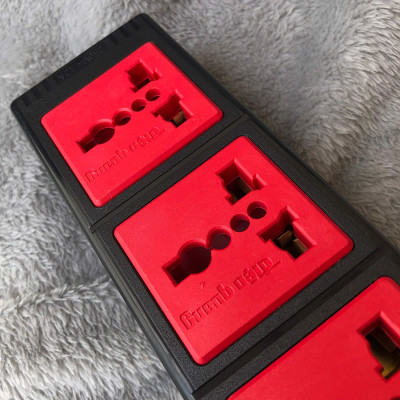 Ổ Cắm 6 Lỗ 3 Chấu Dây 2 Mét Điện Quang ĐQ ESK 2BR 63ECO - Đen Đỏ