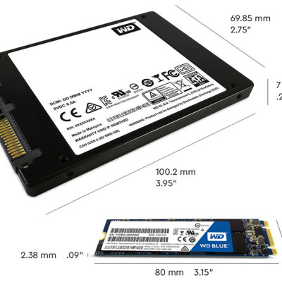 Ổ Cứng SSD WD Blue 3D NAND 250GB M.2 2280 WDS250G2B0B - Hàng Chính Hãng