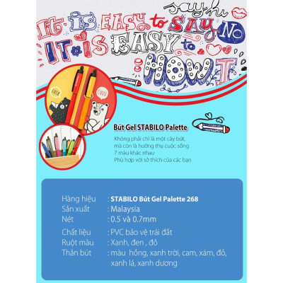 Bộ 2 Cây Bút Mực Gel STABILO Palette 268 XF/F (Đen) - Xanh