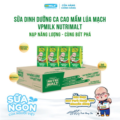 Sữa Ca Cao Mầm Lúa Mạch Đen – VPMilk Nutrimalt Hộp 110ml (Thùng 48 Hộp)