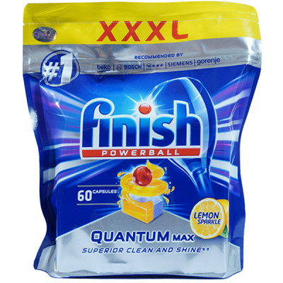 Túi 60 viên rửa chén Finish Quantum Max Dishwasher Tablets PTT025459