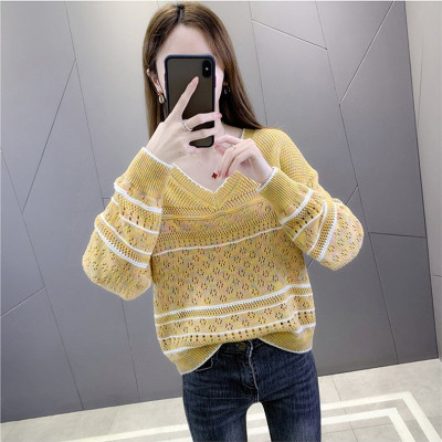 Áo len nữ cổ V trẻ trung, áo len nữ thu đông mới nhất Al51