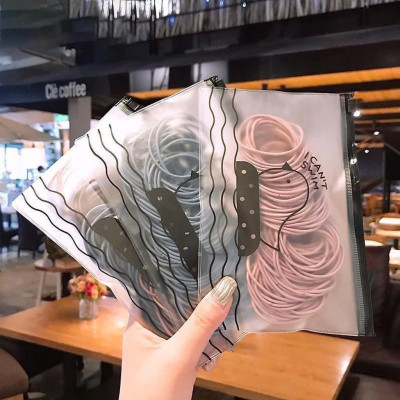 Combo 5 Set 100 dây chun buộc tóc trơn nhiều màu co giãn tốt đựng trong túi zip tiện lợi, có thể tái sử dụng Nhung Voi Nữ