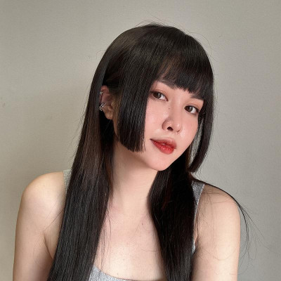 Mái Hime mái dày tóc thậ.t nữ (không có tóc phía sau) - Tóc Giả Vân Anh