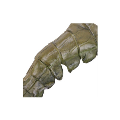 Móc khóa da cá sấu Huy Hoàng gai đuôi màu rêu HC8237