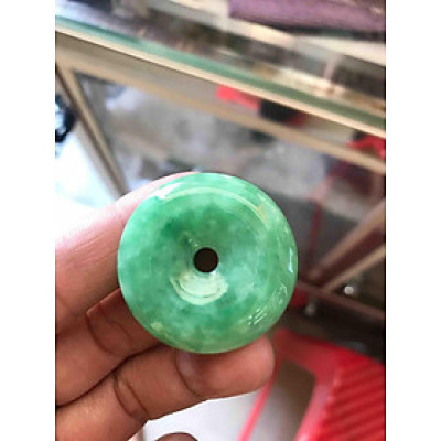 MẶT DÂY CHUYỀN HÌNH ĐỒNG TIỀN ĐÁ CẨM THẠCH XANH NỮ ĐEO