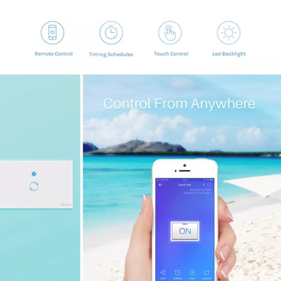 Mặt công tắc đèn thông minh sử dụng điều khiển đèn,quạt