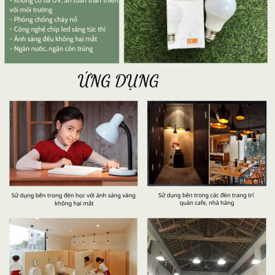 COMBO 3 Bóng đèn LED bulb tròn LEDGOES 6W