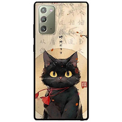 Ốp lưng cho Samsung Note 10 - Note 10 Plus - Note 20 - Note 20 Ultra - Mèo Đen Nơ Đỏ - Hàng Chính Hãng