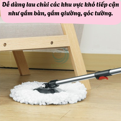 Cây Lau Nhà Xoay 360 Độ Đa Năng- Cây Lau Nhà Tự Vắt Tiện Lợi- Cây Lau Nhà Đầu Tròn- Cây Lau Nhà Gắn Khớp Xoay Siêu Linh Hoạt- Cây Lau Nhà Xoay Tay Đẩy Cao Cấp- Cây Lau Nhà Gắn Bông Lau Siêu Mịn - Cây Lau Nhà Đa Hướng
