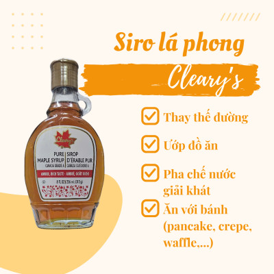Siro Lá phong làm bánh siro dùng pha chế thức uống, làm bánh - 236ML Hiệu Cleary
